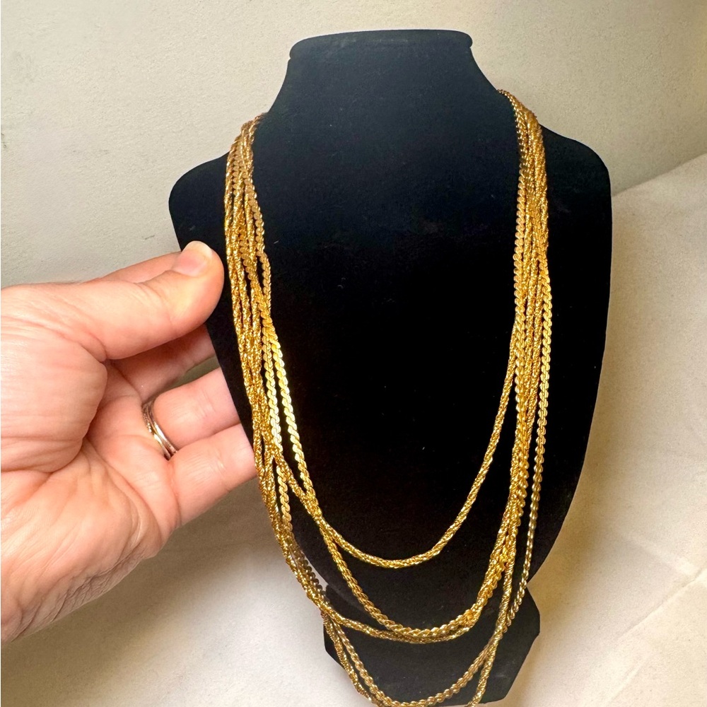 👑Givenchy Gold Layered Chain Necklace👑